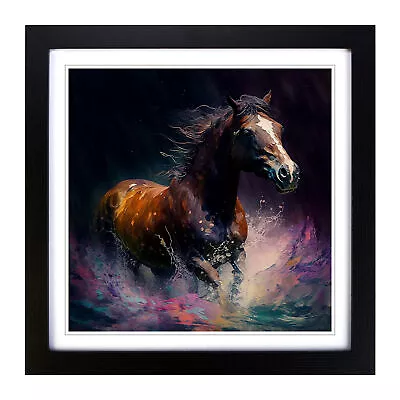 Horse Impressionism Wall Art Print Framed Canvas Picture Poster Decor • £34.95