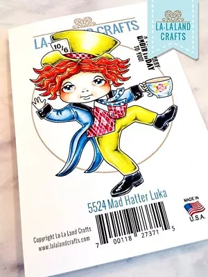 MAD HATTER LUKA-La-La Land Crafts Cling Rubber Stamp-Stamping Craft-Wonderland • $12.50