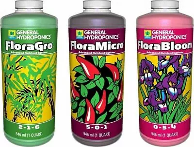 $69.99 • Buy General Hydroponics Flora Series Qt FloraGro FloraBloom FloraMicro 32 Oz / Quart