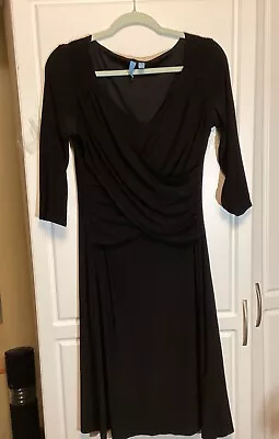 B-Slim Women Dress Black Stretch Knee-Length A Line Tummy Slimming Size Medium • $8.99