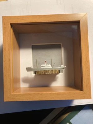 Boxed Framed Mounted Model Boat WMS GB CARGO SHIP  SS JENNY 1/1250 MODEL SHIP • £24.95