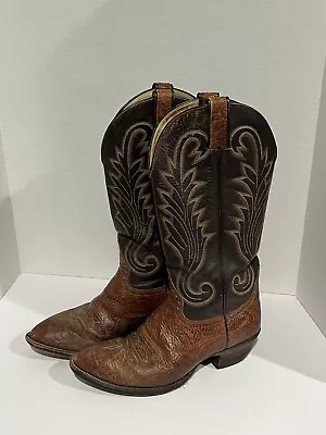 Hondo Vintage Western Cowboy Boots Embroidered Leather Brown Men's 7D El Paso • $34.99