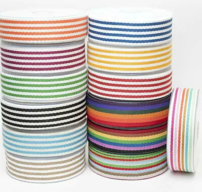 Webbing - 38mm STRIPED - Colour Choice - Per Metre - Ideal For Bag Making • £3.59