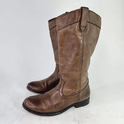 Frye Melissa Women's Western Mid-calf Leather Boot US 6.5 B Pull-On Tall Boot  • $60.78