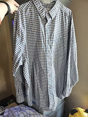 Wrangler Rugged Wear Mens Plaid Long Sleeve Button Down Shirt Size XL? Blue • $0.99