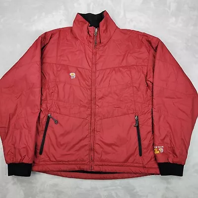 Mountain Hardwear Jacket Mens Large Red Nylon Zip Quilted Puffer Fleece Adult L • $86.41
