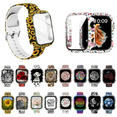 $17.68 • Buy Patterned Printed Watch Band + Case Set For Apple Watch Series 7 6 5 4 3 2 1 SE