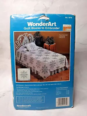 Vintage Needlecraft WonderArt Quilt Blocks To Embroider 1979 Daisies Six Blocks • $18.99