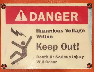 Vintage DANGER KEEP OUT Sign HAZARDOUS VOLTAGE Door/Wall Hanger 14x10 NICE • $75