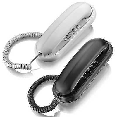 Wall Mountable Corded Phone Easy To Use Phone Home Office Compact Telephone • £9.99