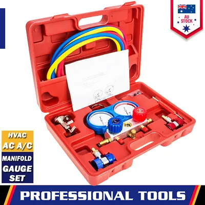 R134a HVAC A/C Refrigeration Manifold Gauge & Hose Sets Air Conditioner Pressure • $76