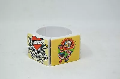 Ed Hardy Bracelet Elastic Women Accessories Stretchable Plastic Skull  Yellow • $34.99