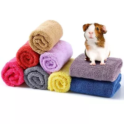 8Pack Guinea Pig Soft Blankets Rabbit Hamster Fleece Cage Liners Bedding Mats • $13.44