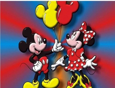 $12.55 • Buy SALE..MICKEY & MINNIE No.8..DIY 5D DIAMOND PAINTING KIT.FULL DRILL 30 X 40