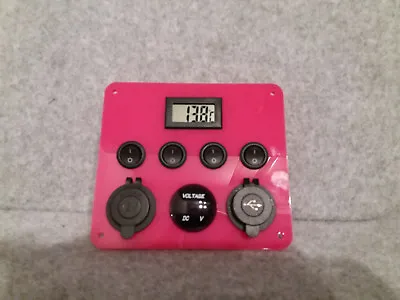 Barbie Neon Pink Switch Panel USB 12V Control Voltage Monitor Camper Motorhome • $71.99