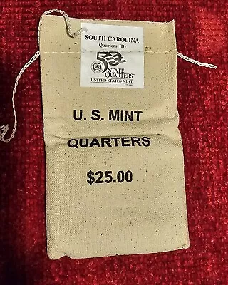 $25 Sewn U.S. Mint Bag Of South Carolina State Quarters  D  • $26