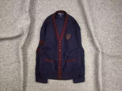 Vintage 90s Polo Ralph Lauren Varsity College Cardigan USA • $85