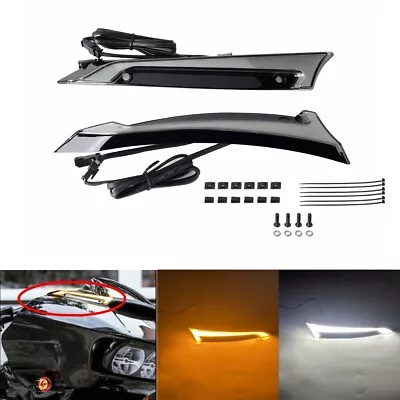 For 2015-2023 Harley Road Glide Headlight Fairing Windshield Trim LED Lights • $38.25