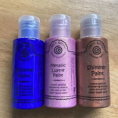 Cosmic Shimmer Acrylic Paint 50ml Pink Diamonds Antique Bronze Midnight Blue • £10.50