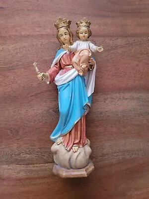 Vintage Virgin Mary Help Of Christian Statues Catholic Family Reminder Holy Land • $119.99
