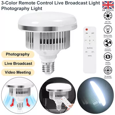 85W Light Bulb Dimmable Tricolor LED Bulb 5500K Bulb For Photography Lighting UK • £14.12