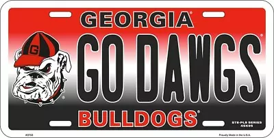 Georgia Bulldogs Go Dawgs Embossed Metal  License Plate • $10.19