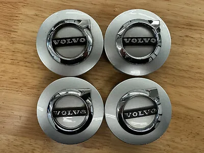 Volvo Silver Center Cap Set 31471435 S60 V70 XC70 S80 XC90 XC60 S40 V50 C70 C30 • $29