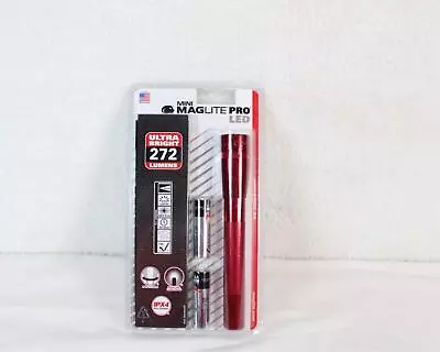 Mini Maglite Pro LED Ultra Bright 272 Lumens IPX4 RED NEW A296 • $23.99