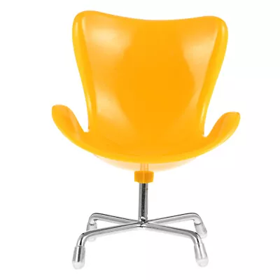  1:6 Mini Plastic Chair Yellow Armchair Swivel Egg Chair Dollhouse Furniture-LH • £9.75