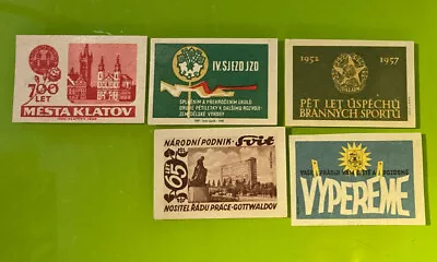 Vintage Set 5 Czech 700 Years Matchbox Label Matches Unused • $6