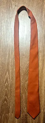 Rooster Mens Tie Moygashel Irish Linen Vintage Rust Burnt Orange Short Length • $25