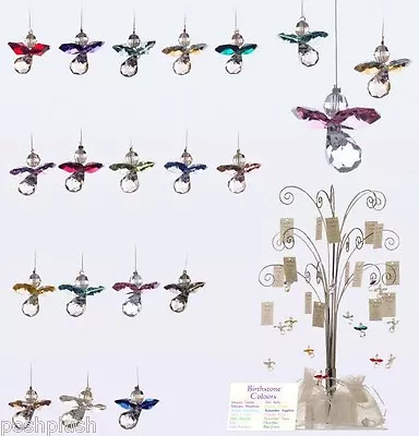 £7.99 • Buy GENUINE Austrian Crystal Guardian Angel BIRTHSTONE Sun-catcher Hanging Charm UK