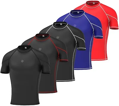 £11.01 • Buy Mens Compression Armour Base Layer Top Half Sleeve Thermal Gym Sports Shirt