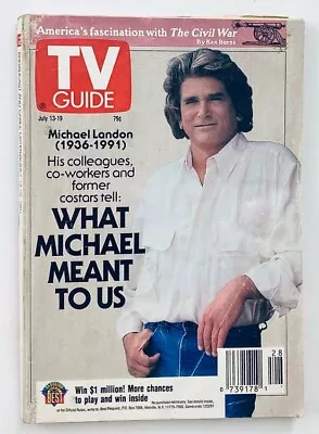 TV Guide Magazine July 13 1991 Michael Landon Cincinnati Ed. No Label • $13.45