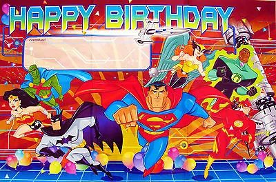 Justice League Superhero Happy Birthday Poster/banner - Party Supplies • $14.50