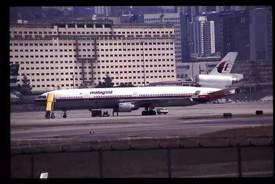 Original Fujichrome Colour Slide  Malaysia Airlines Douglas Md-11   Aircraft. • £2.95