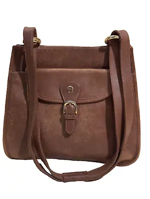 Vintage Etienne Aigner Shoulder Bag Satchel Saddle Crossbody Leather Purse • $33.89
