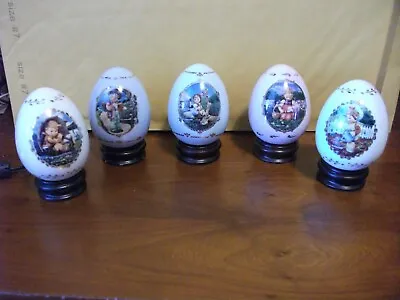Lot Of 5 Danbury Mint M J Hummel Porcelain Eggs With Stands No Boxes • $24.99