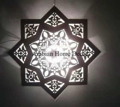 Handcrafted Moroccan 20  Wide Star Flush Mount Ceiling Light Fixture Lamp  • $290.95