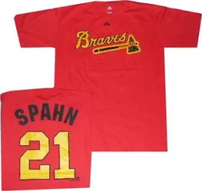 Atlanta Milwaukee Braves Warren Spahn Throwback Cooperstown T Shirt NEW Tags • $9.45