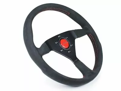 Momo MonteCarlo Alcantara Steering Wheel 350mm Black/Red Stitching MCL35AL3B • $199.95