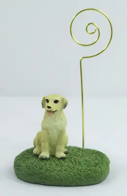 Yellow Lab Figurine Card Note Or Memo Holder - Photo Holder - Desk Figurine • $12