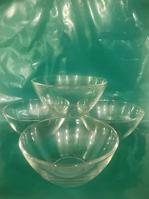 Set Of 4 Vintage Arcoroc France Clear Glass Bowls 5  • $13.97