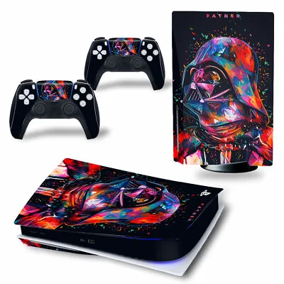 $19.95 • Buy Playstation 5 PS5 Disk Console Skin Star Wars T2 +2 Controllers
