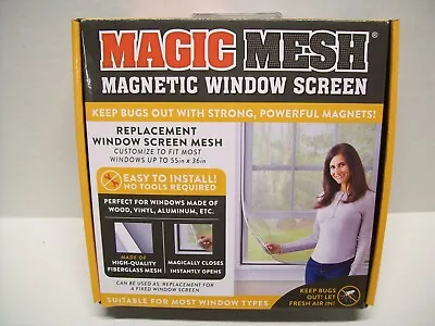 Magic Mesh Magnetic Window Screen Suitable For Most Windows Up To 55 In X 36 In • $24.99