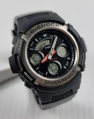 Casio G-Shock Men's Analogue And Digital Black Rubber Strap Watch AW-590 • £55.39