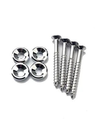 New Chrome Ibanez Guitar Neck Bolt-On Mounting Screws With 4 Ferrule Bushings  • $9.95