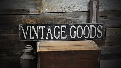 Vintage Goods Distressed Wood Sign - Rustic Hand Made Vintage Wooden • $189