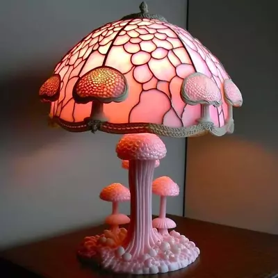 Stained Glass Mushroom Table LampStained Glass Plant Series Table Lamp Night L • $19.72