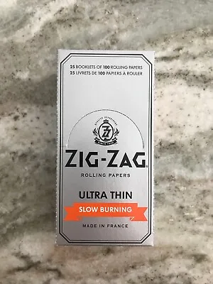 $66.73 • Buy Zig-Zag Silver Ultra-Thin Slow Burning Rolling Papers - 1 Box/25 Packs